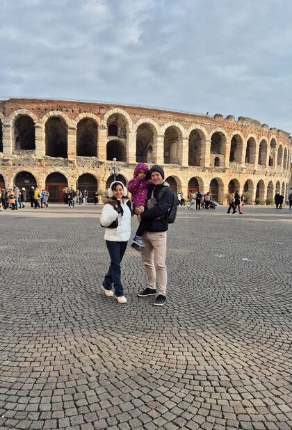 The three of us in Verona, Italy
