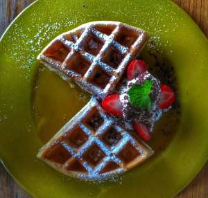 waffle breakfast at Reverie Siam Resort - Places to Stay in Pai