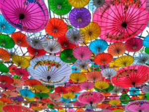 umbrella decorations at Bo Sang Village in Chiang Mai