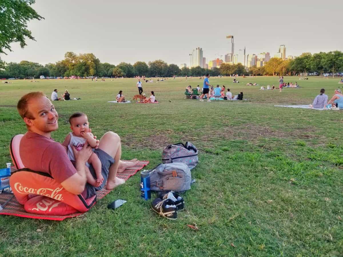 family picnic at Zilker park