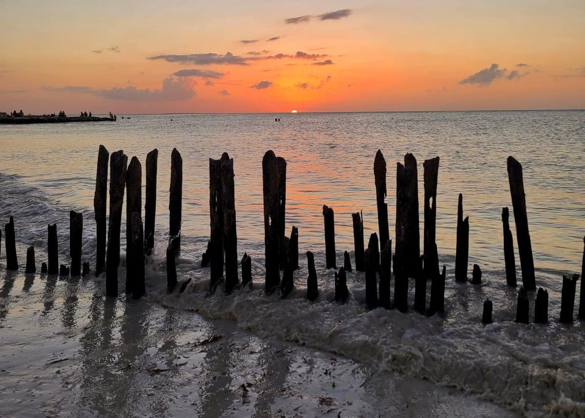 Isla Holbox sunset at the beach